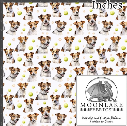 Jack russell dog - heads, fabric
