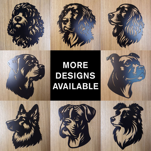 Steel dog head wall art - dog,